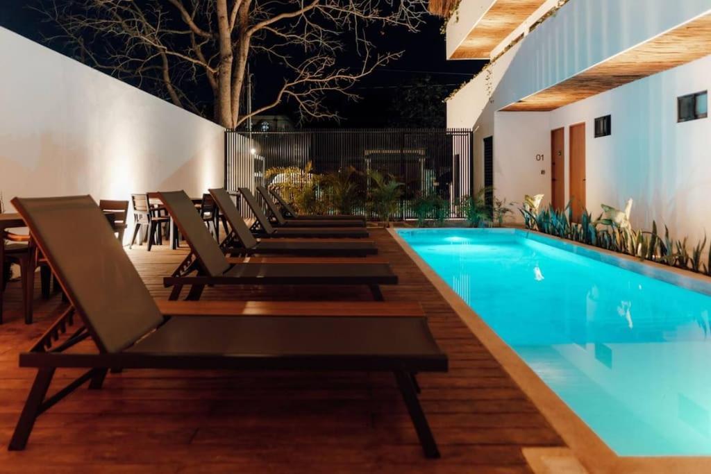 Cozy Apartment With Pool In Bacalar Center エクステリア 写真